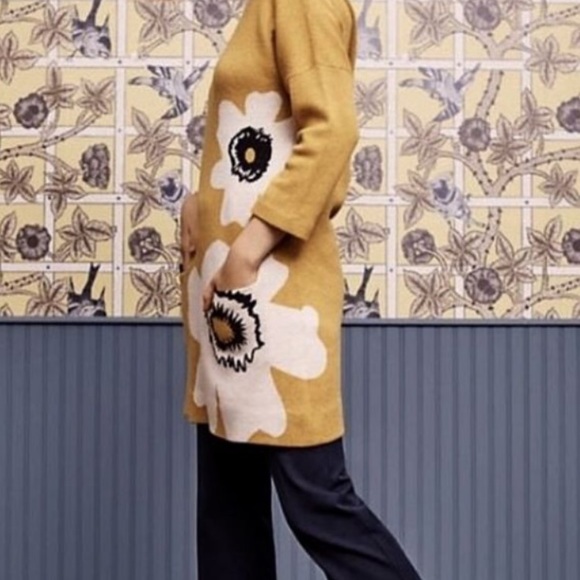 Anthropologie Fielel Flowers Sweater Tunic Dress - Picture 5 of 6